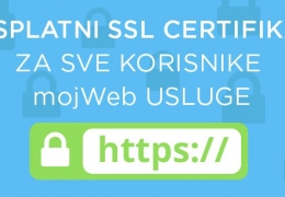 Besplatni SSL certifikati za sve korisnike mojWeb usluge